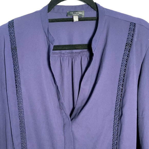 EUC XL The Limited Long Sleeve Lace Inset Blouse - Picture 5 of 6